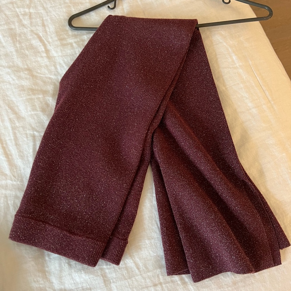 Burgundy Sparkle Knit Scarf